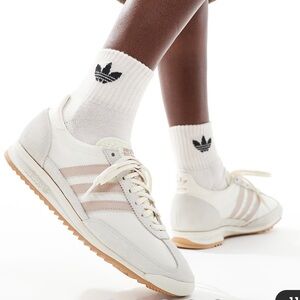 Adidas Women's Cream and White Sneakers